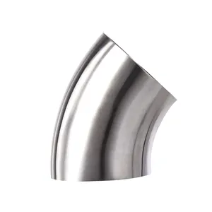DIN SMS ISO BPE Food Grade Stainless Steel SS304 SS316L Sanitary Polishing Weld 90 Degree Elbow Clamped Long Type Bend