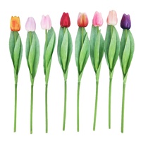 Vente en gros de fleurs de tulipes hollandaises réalistes de 36 cm de long, fleurs de tulipes d'intérieur