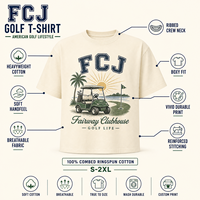 T-shirt de golf personnalisé pour homme en coton épais, coupe ample, manches courtes, avec logo personnalisé