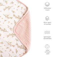 Couverture de berceau en coton super douce et légère pour bébé en mousseline