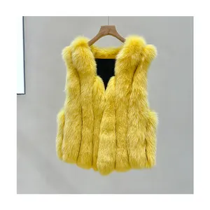 Ingrosso nuovo popolare da donna autunno e inverno caldo cappotto in pelliccia canotta da donna gilet in vera pelliccia