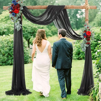Mousseline de soie extérieur pelouse cantonnière salon arc solide toile de fond rideau mariage événement fête doux rideaux pour la décoration de mariage