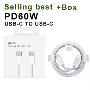 Cable trenzado USB C a USB C <span class=keywords><strong>de</strong></span> 60W, cable <span class=keywords><strong>de</strong></span> alimentación tejido <span class=keywords><strong>de</strong></span> cargador rápido tipo C <span class=keywords><strong>de</strong></span> 3 pies para <span class=keywords><strong>iPhone</strong></span> 16/15 Pro Max Plus - Product Image 3