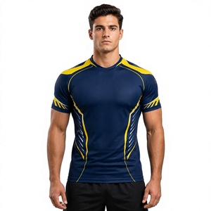 Camiseta de Rugby Personalizada Premium, 100% Poliéster, Transpirable, Absorbe la Humedad, Antibacteriana, Cuello en V, para Entrenamiento y Partidos - Product Image 5