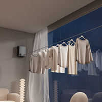 Séchoir à linge rétractable mural portable en aluminium pour intérieur