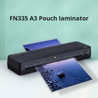 Mesin Laminating foto kecil 335 panas dan dingin A3 mesin Laminating termoplastik dokumen rumah dan kantor