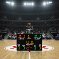 Tableau de scores sportif portable avec réglage de la luminosité et chronomètre pour le basketball