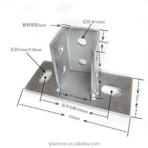 Soportes Solares de Acero Galvanizado OEM ODM, Soporte de Esquina con Base de 2/3/4 Orificios, Accesorios para Paneles Solares - Product Image 3