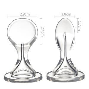 Tetina de silicona líquida para bebé, forma de calabaza, calibre estándar, flujo medio, 0-12 meses, transparente, tamaño pequeño y grande - Product Image 2