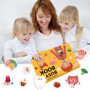 C409 Venta caliente educación preescolar estructura corporal libro cognitivo niños Montessori juguetes libro ocupado para niños educativos