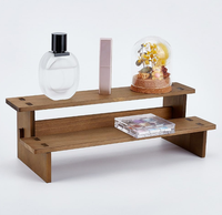 Étagère organisateur de parfums haut de gamme, mini support en bois à 2 niveaux pour l'affichage des parfums