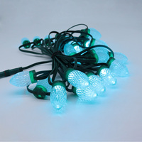 Guirlandes lumineuses de Noël LED RGB C9 12V avec connecteur étanche FW1903, guirlandes lumineuses LED avec espacement de câbles personnalisé, décoration paysagère