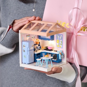 KNOWME Super Dreammaker Maison de poupée DIY <span class=keywords><strong>Mini</strong></span> Puzzle 3D en plastique avec accessoires de mobilier magnétique et ensemble de décoration - Product Image 5