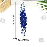 Appliques en tissu à coudre ornées de perles de cristal et de strass pour chapeaux et robes de mariée