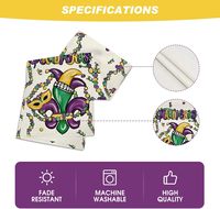 Chemin de table personnalisé en polyester et lin, motifs de perles de carnaval Mardi Gras, pour cuisine et salle à manger, décoration 13 x 72 pouces