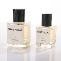 Flacon vaporisateur de parfum vide en verre transparent, design élégant, 30ml, 50ml, 100ml, court, portable, avec capuchon, pour échantillons.