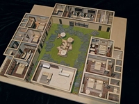 Modèle d'échelle de construction en bois durable Conception 3D moderne pour le projet de concours d'architecture verte