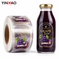 Étiquette autocollante personnalisée, imperméable, résistante au froid, avec n'importe quel logo, pour l'emballage de jus de fruits et de boissons