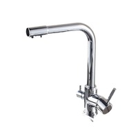 Robinet de cuisine monocommande tout cuivre avec valve en céramique, à poser sur comptoir, eau chaude/froide, douchette extractible, bec rotatif, fonction eau potable directe