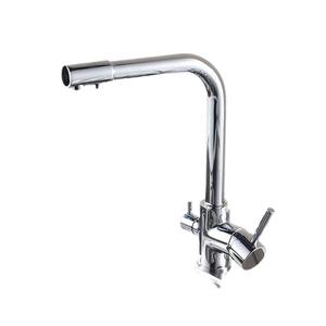 <span class=keywords><strong>Robinet</strong></span> de cuisine monocommande tout cuivre avec valve en céramique, eau chaude/froide, bec rotatif, fonction eau potable directe, finition or européen - Product Image 1