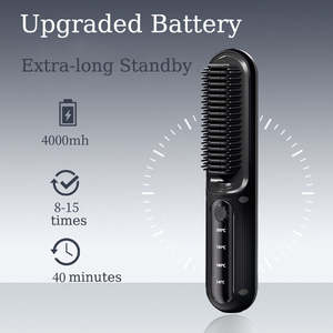 Lisseur de cheveux électrique sans fil mini, brosse chauffante lissante de voyage rechargeable, qualité parfaite, meilleur prix, température en plastique - Product Image 2