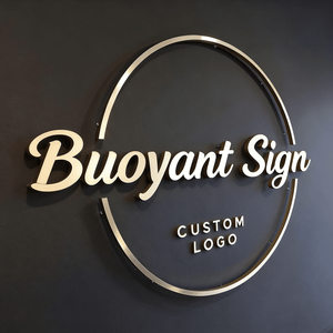 BUOYANT Rustic Metal Wall Letters <strong>Gold</strong> 3d Stainless Steel Signs Custom logo Backlit Sign of 3d Letters Sign - Product Image 3