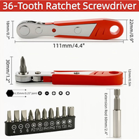 Tournevis à cliquet miniature 1/4'' avant-arrière, 12 embouts en acier au chrome-vanadium, 13 pièces, ensemble métrique pour bricolage