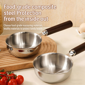 <span class=keywords><strong>Padella</strong></span> Mini per Omelette in Acciaio Inox 304, <span class=keywords><strong>Padella</strong></span> per Uova a 3 Strati in Acciaio Composito Non Rivestito con Manico in Noce - Product Image 3