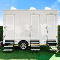 Toilettes mobiles portables, remorque de bureau mobile personnalisable avec toilettes, toilettes portables dans une remorque conteneur