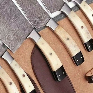Ensemble de couteaux de chef en acier Damas de qualité supérieure 100% haut de gamme, forgés à la main, personnalisés, faits à la main - Product Image 6