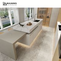 Meuble de cuisine sur mesure Coastal House Australie, armoire effet bois anti-humidité, sur mesure selon plan.