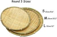 Plateau de service tissé à la main en osier traditionnel Offre Spéciale panier en rotin de bambou