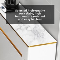 Buffet moderne de luxe léger avec finition en pierre frittée, meuble de rangement pour salon, 35 cm de large, grande capacité