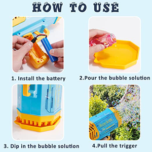 Súng Bắn Bong Bóng Máy Bắn Bong Bóng Xà Phòng 69 Lỗ Máy Thổi Tự Động Hình Súng Có Đèn Đồ Chơi Cho Trẻ Em Quà Tặng Ngày Của Trẻ Em - Product Image 4
