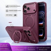 Étui de téléphone pour iPhone 13 14 15 16 18 Pro Max et compatible avec 17 Pro, étui de téléphone avec support rotatif magnétique en TPU