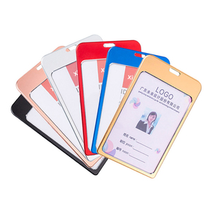 Étui pour carte en alliage d'aluminium <span class=keywords><strong>personnalisé</strong></span>, protection d'identification, étui pour carte de contrôle d'accès d'<span class=keywords><strong>entreprise</strong></span>, porte-carte de travail pour employé avec cordon - Product Image 1
