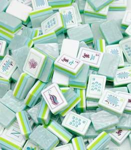 US Stock 160 Pcs Coral Coast Aqua Pearl Mahjong Tiles <strong>Set</strong> Seaside Board Game Collection - Product Image 1