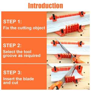 Boîte à onglets réglable 22.5/45/90 degrés scie à métaux outil Portable jardin bois coupe boîte à onglets - Product Image 5