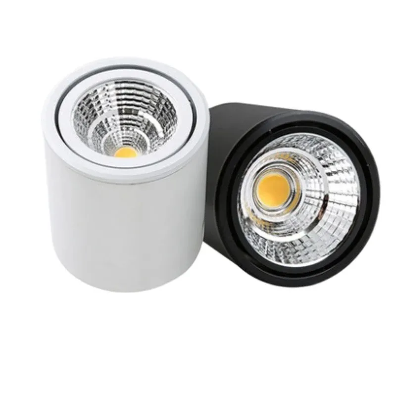 Foco LED COB de luz descendente regulable, iluminación interior de aluminio de ángulo ajustable de 5W, 7W, 12W, 20W, 25W