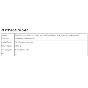 Brand New 6ES7451-3AL00-0AE0 | PLC MODULE | NEW ORIGINAL | GERMANY | S7-400 positioning component FM 451 for fast/slow drive 3