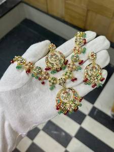 Bhargavi Wholesale Indian <b>Pearl</b> Jadau Bridal Necklace <b>Set</b> Diamonds Traditional Kundan Polki Wedding Party Ethnic Flower <b>Jewelry</b> - Product Image 6