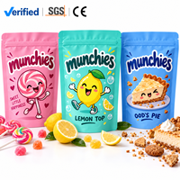 Kundenspezifisch Bedruckte Geruchshemmende Lebensmittelechte Bunte Cartoon-Recycelbare PE-Standbeutel mit Reißverschluss für Süßigkeiten Snacks Lebensmittelverpackungen