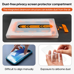 14promax/14pro/14plus/<span class=keywords><strong>14</strong></span> plein écran 9H bac sans poussière 2.5D protecteur d'écran rayonnant Anti-empreintes digitales Anti-peeping intimité - Product Image 5