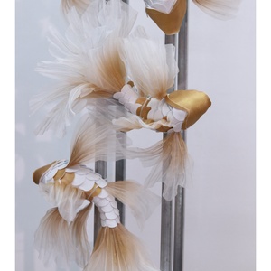 Nouvel Arrivage S514 : Décor de Fond Géant <span class=keywords><strong>en</strong></span> Gaze Fait Main, Poisson Koi Géant Artificiel <span class=keywords><strong>en</strong></span> <span class=keywords><strong>Organza</strong></span>, Poisson Koi Artificiel Grand Format - Product Image 5