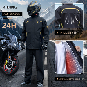 Veste et pantalon de pluie pour <span class=keywords><strong>moto</strong></span> imperméables et coupe-vent avec logo personnalisé, poncho de pluie à corps séparé pour la randonnée, les voyages - Product Image 6
