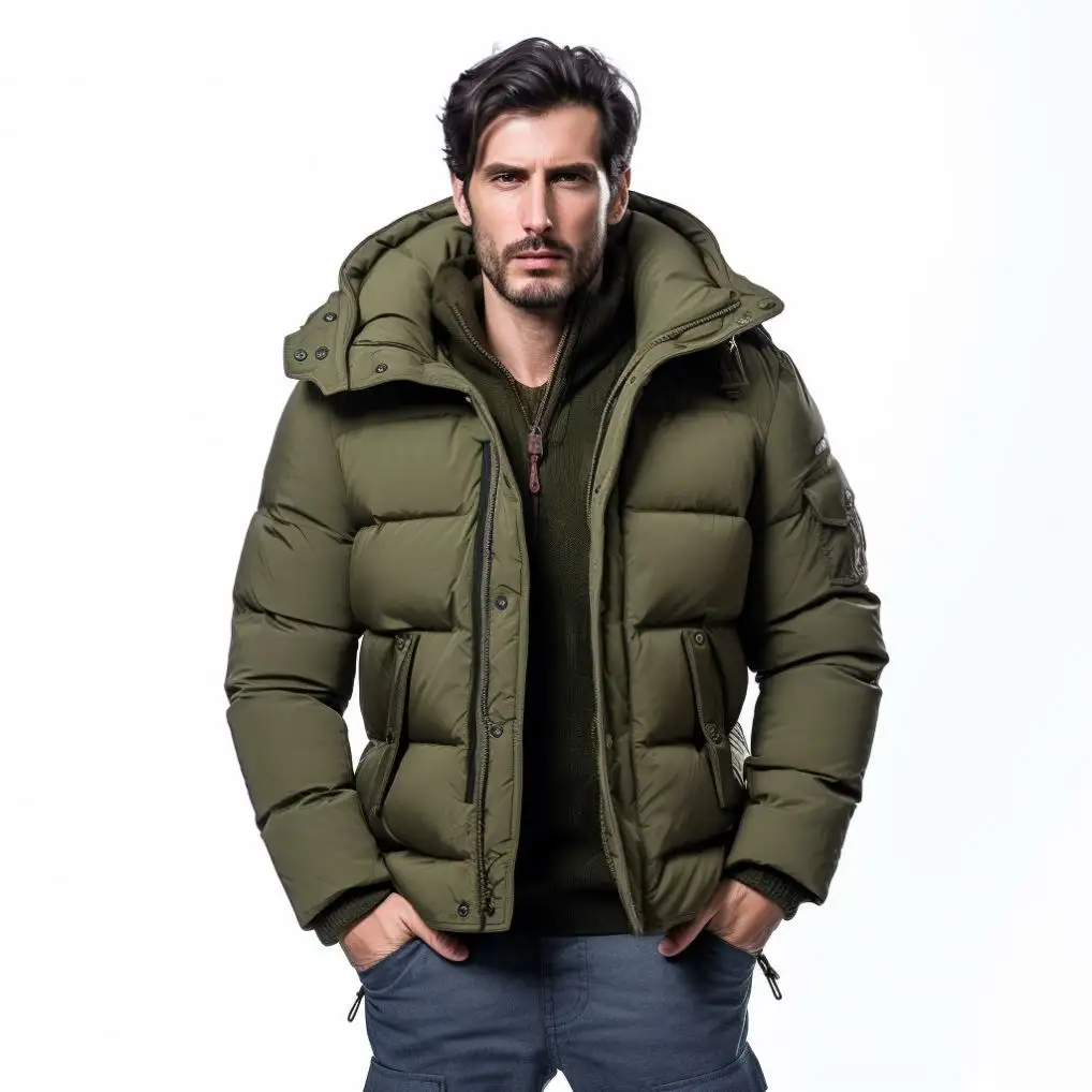 Hot Sell Men's Warm Parka Down Jacket Winter Coat With Detachable Hood