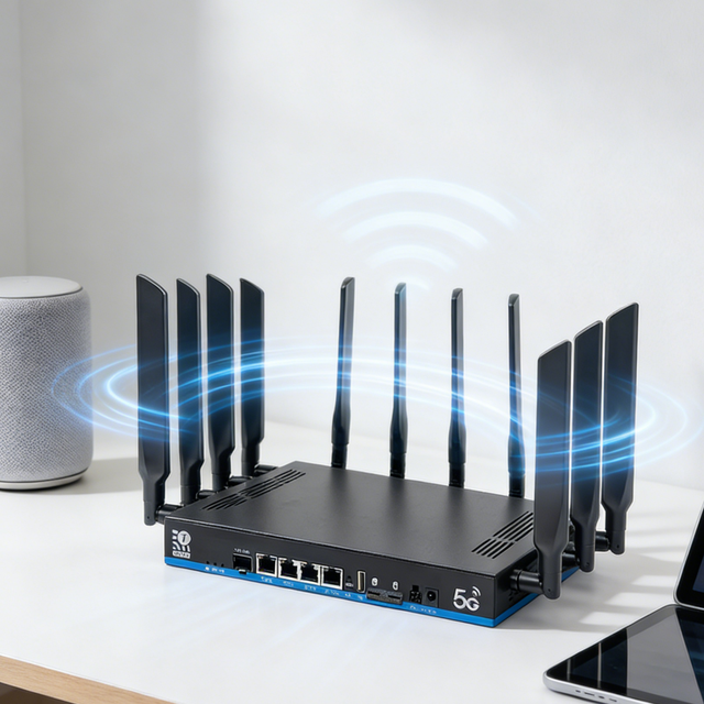 Factory Price Openwrt 1GB DDR4 Wifi7 Tri-band 2.4G&5.8G&6G 19000mbps 802.11ax X75 5g Modem Dual Sim Slot Router QoS VPN