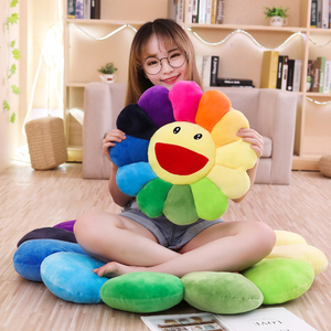 Venta al por mayor Sun Flower juguetes de peluche coloridos cojines de peluche suave decoración del suelo del hogar - Product Image 6