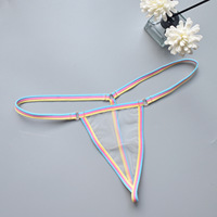 Conjunto de lencería sexy de malla para mujer, bikini con tiras, tanga ajustable, ropa interior transparente elástica, venta al por mayor, OEM, marca privada