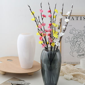 कृत्रिम नकल सिरेमिक प्लास्टिक वेज़ सफेद बड़े गोल मुंह के फूल बर्तन कंटेनर सिमुलेशन फूल सामग्री - Product Image 4